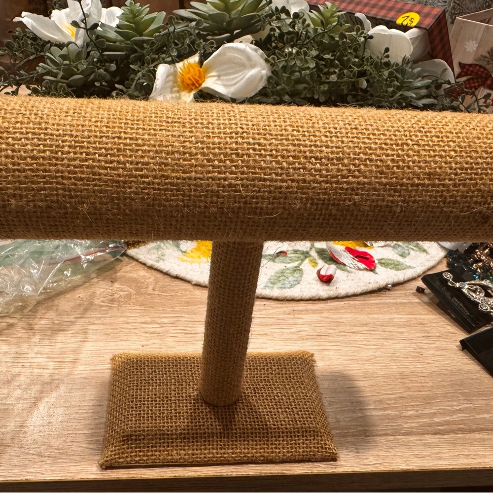 Burlap Jewelry Display Stand for Bracelets